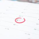 calendar with date circled in red